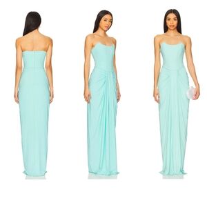 x REVOLVE Deme By Gabriella Pearl Gown Dress in Green Small